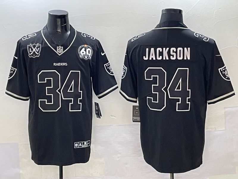 Men Oakland Raiders #34 Jackson Black Second generation 2025 Nike Limited NFL Jersey style 1